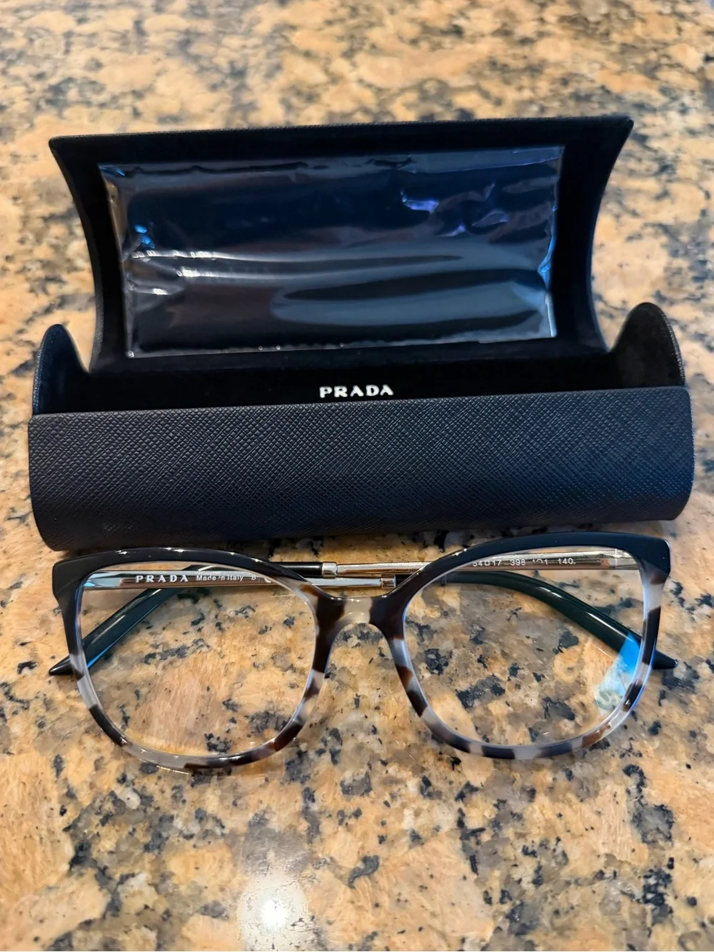 Prada VPR 07w tortoise talc/black eyeglasses frame